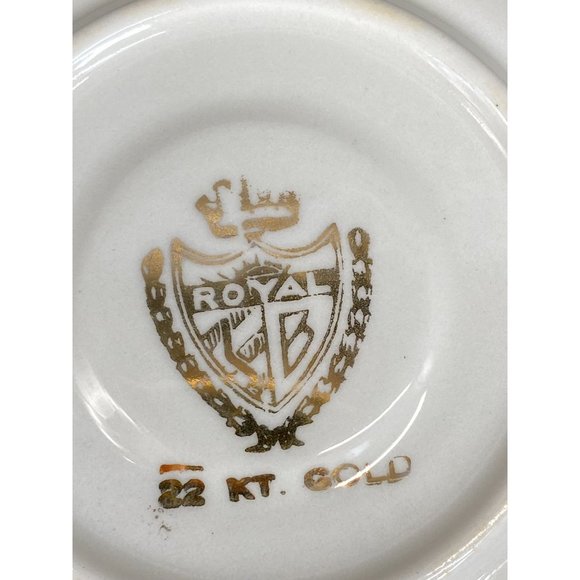 Vintage Courting Couple Demitasse Espresso Teacup Saucer 22KT Gold Flute Player - Picture 6 of 9